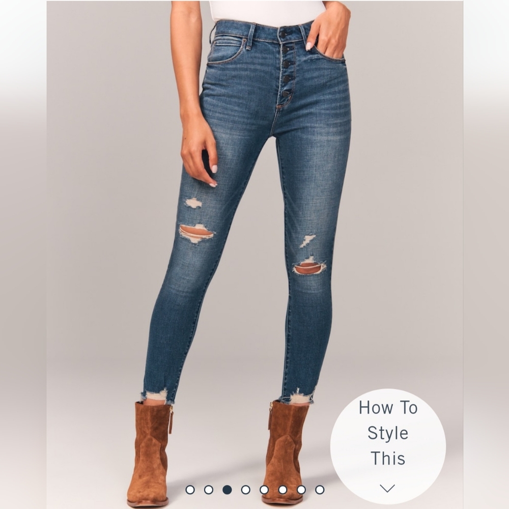NWT Abercrombie High Rise Super Skinny Ankle Jeans